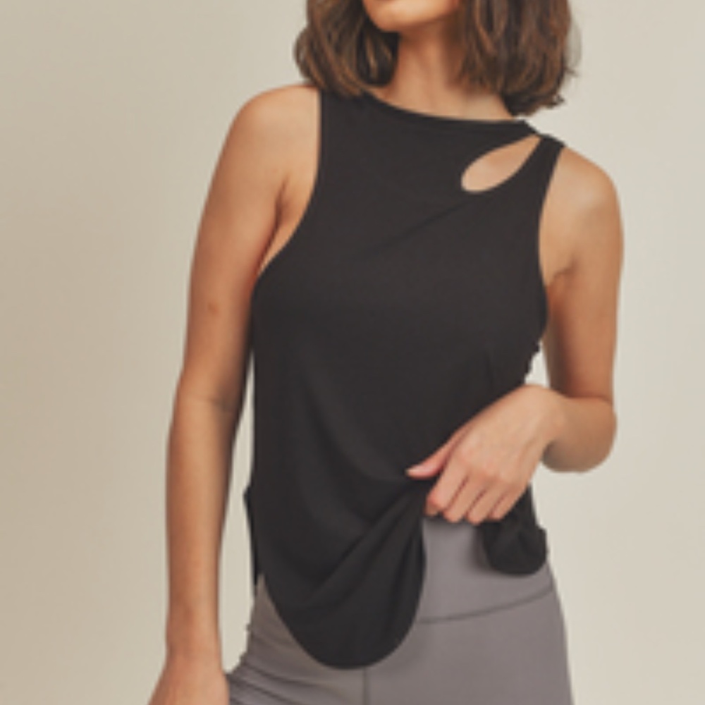 KimberlyC Cut Out Tank Black